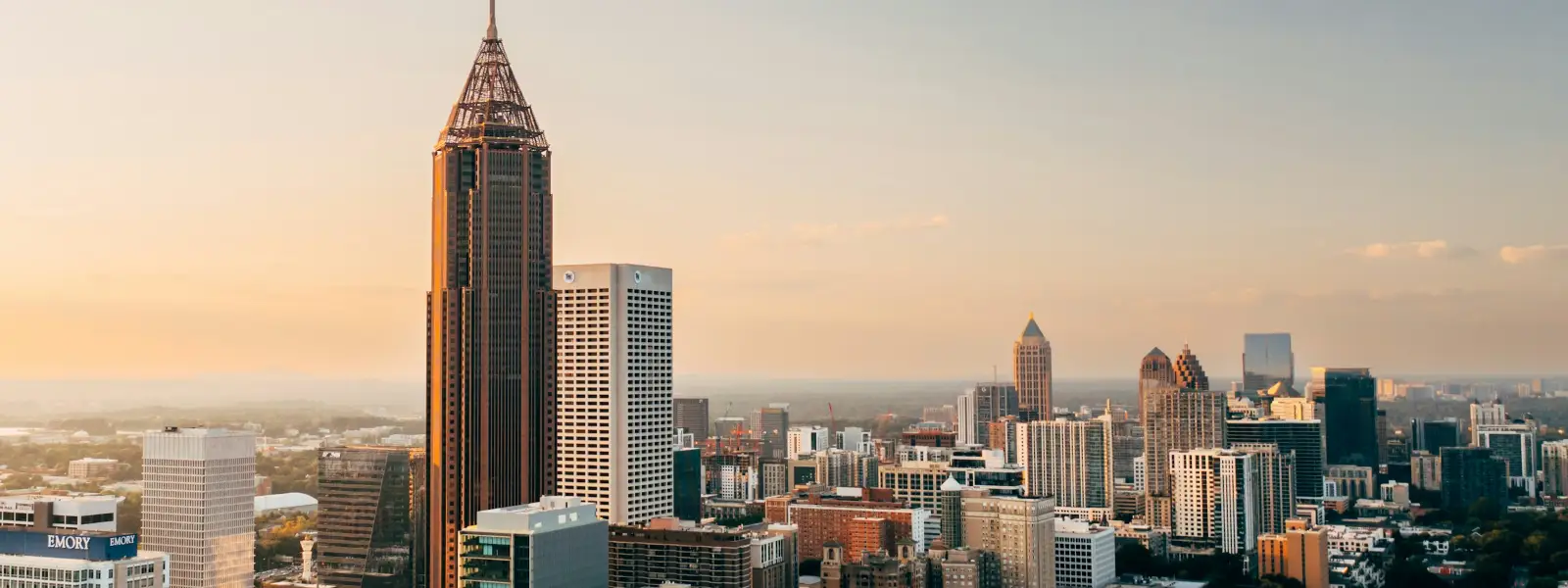 Atlanta skyline at sunset