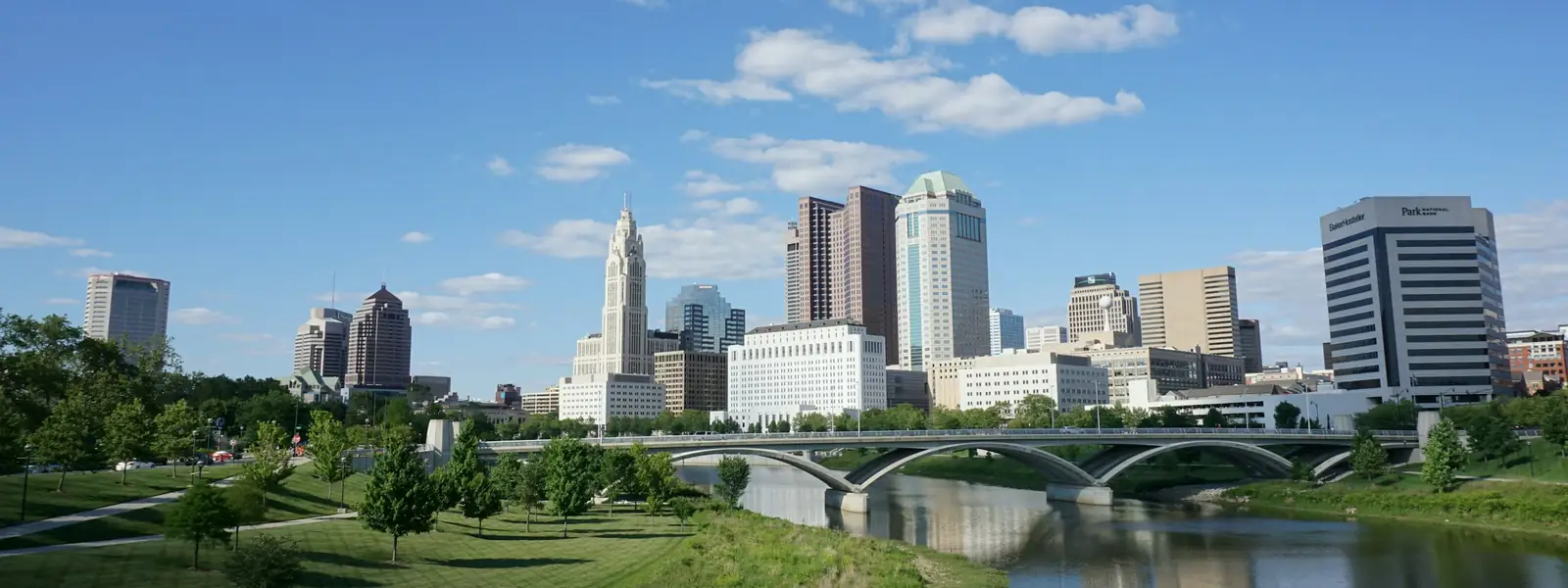 Columbus skyline above the Scioto River