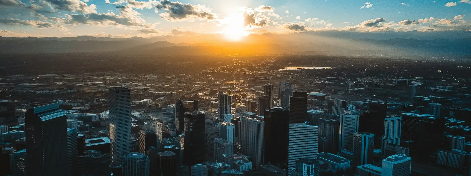 Denver skyline at sunset