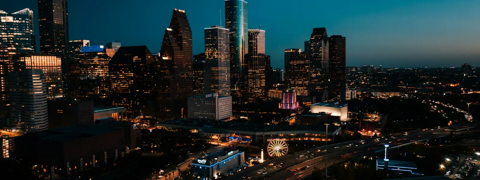 Houston skyline at night