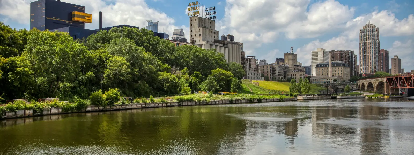 Minneapolis skyline over the river