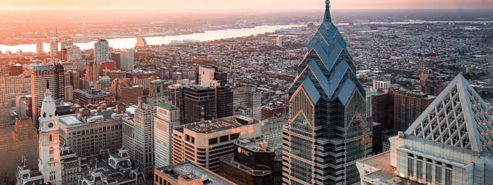 Philadelphia skyline in the early morning