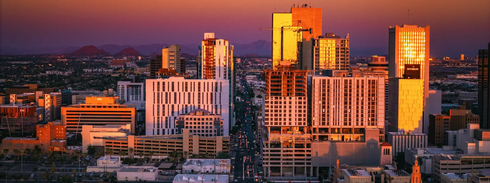 Downtown Phoenix at sunset