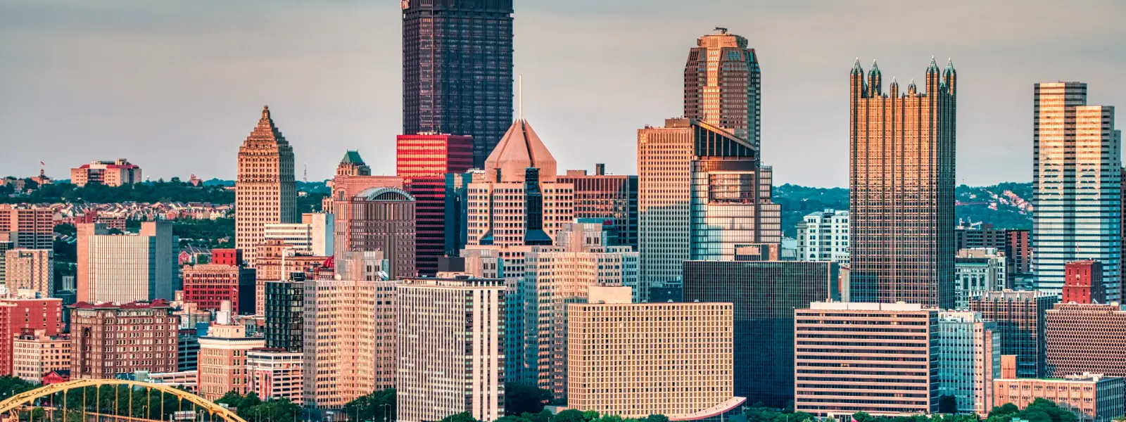 Pittsburgh skyline across the river