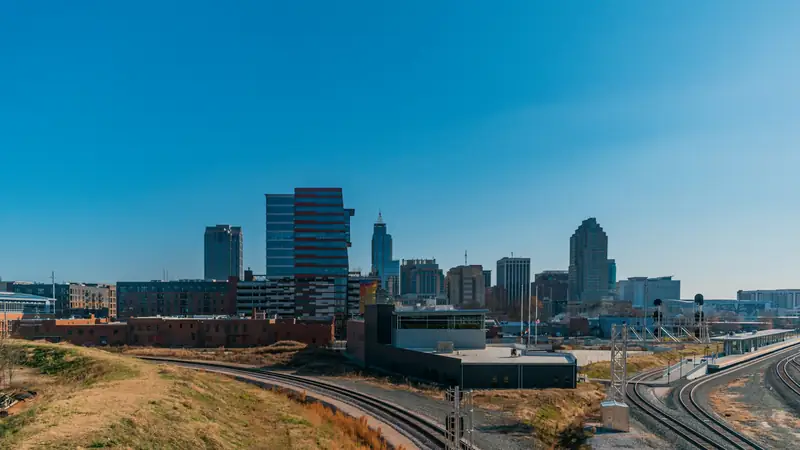 Raleigh skyline from the Boylan Bridge