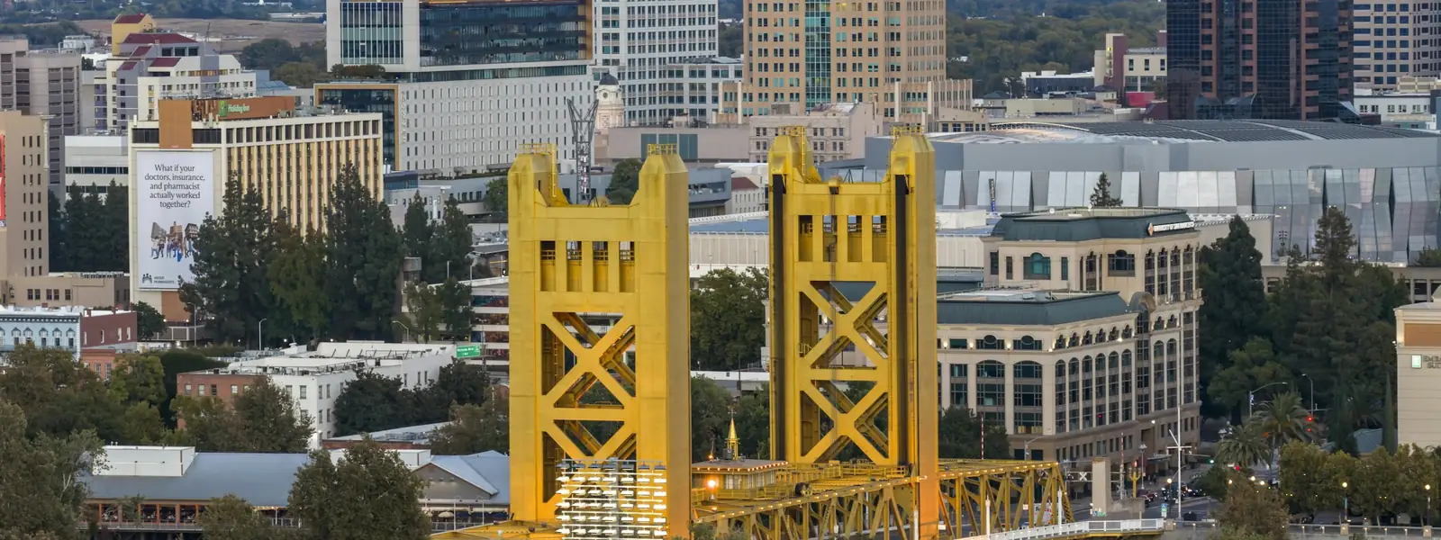 Downtown Sacramento with the Tower Bridge