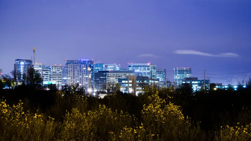 Downtown San Jose skyline at night